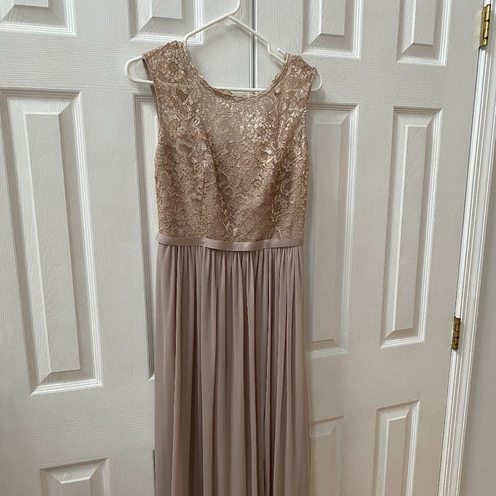 David's Bridal Size 4 GoldMTLC Bridesmaid Dress